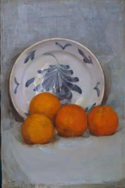Oranges and Decorated Plate Piet Mondrian